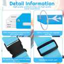 Weewooday 8 Pcs Luggage Straps Suitcase Tags Set for TSA Approved, 4 Travel Adjustable Suitcase Belt, 4 Silicone Luggage Tags with Name ID Card Travel Accessories(Blue,Airplane)