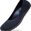 KBZone Women's Flats Slip on Ballet Flats Wide Toe Box Comfortable Walking Shoes (8.5 Wide, Dark Blue)