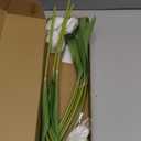 IPOPU White Tulips Artificial Flowers,10PCS Real Touch Fake Flowers 18.9" Realistic Long Stem Faux Tulips for Wedding Party Spring Easter Home Decoration (White)