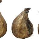 Creative Co-Op Resin Figs with Gold Finish (Set of 5 Pieces)