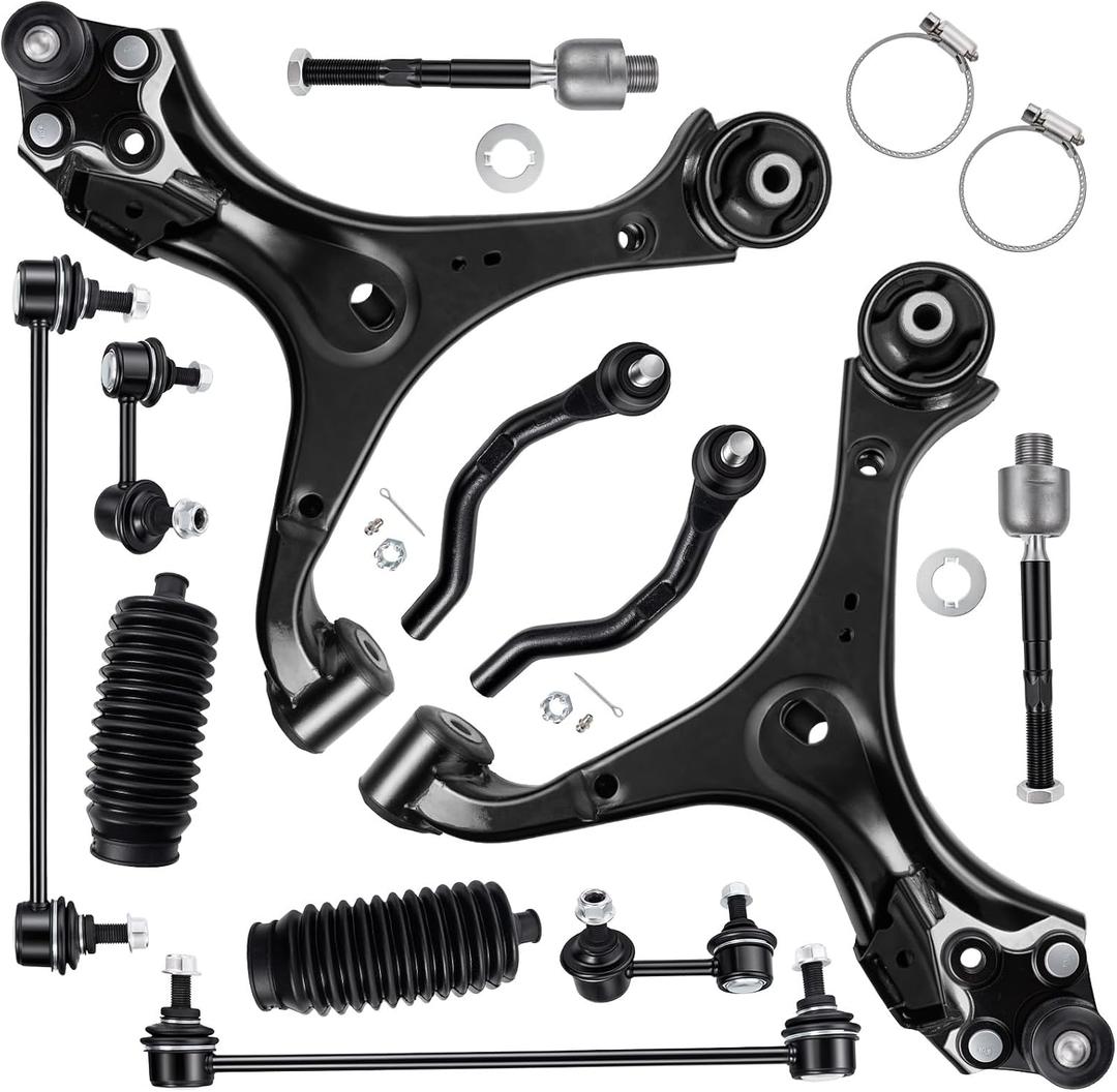 Front End Suspension Kit 12pcs Include Lower Control Arm and Ball Joint for 2013-2015 Honda Civic Automatic Transmission (MS601101 51350TR0A01 K623124 ES800913 K750605 K750125 EV800906)