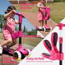 JOVA ZIFFY 2-in-1 Toddler Scooter with Seat, 3 Wheel Scooter for Kids 3-5 6-12, Foldable Light-Up Kid Scooters for Boy Girl 110 Lbs, Anti-Slip Deck, 3 Adjustable Height Handlebar, Kids Riding Toys