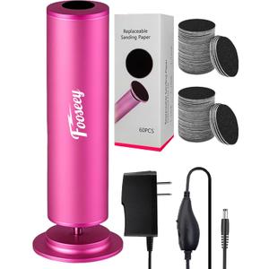 Electric Foot File Tool - Callus Remover for Feet, Professional Pedicure Machine with 60pcs Sandpaper Discs, Adjustable Speed Foot Files for Deadskin, Dry and Cracked Feet