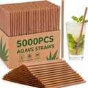 5000 Pcs Biodegradable Agave Straws Plant-Based Eco-conscious Cocktail Drinking Straws, Plastic-Free Compostable & Reusable Agave Straw for Home Restaurants Parties, Bulk Supply (5.9 Inch)