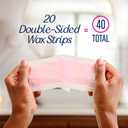 2 x VEET Sugar Wax Strips For Women's Body Hair Removal, Bikini Hair Removal Kit, Pubic, Dermatologically Tested For Body & Intimate Areas, 40ct Wax Strips with Shea Butter & 4ct Wipes (44 Count (Pack of 1))