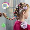 818Pcs+Hair Accessories for Baby Girls Ties Seamless Cotton Elastics Bands Colorful Mini Rubber Tie Bow Purple Clips Flower Claws Assorted Ponytail Holders Soft for Thin Hair Braids Girls Age 1-8