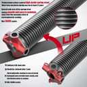 Garage Door Torsion Springs 2'' (Pair) with Non-Slip Winding Bars, Coated Torsion Springs with a Minimum of 18,000 Cycles (0.243X2''X32'')