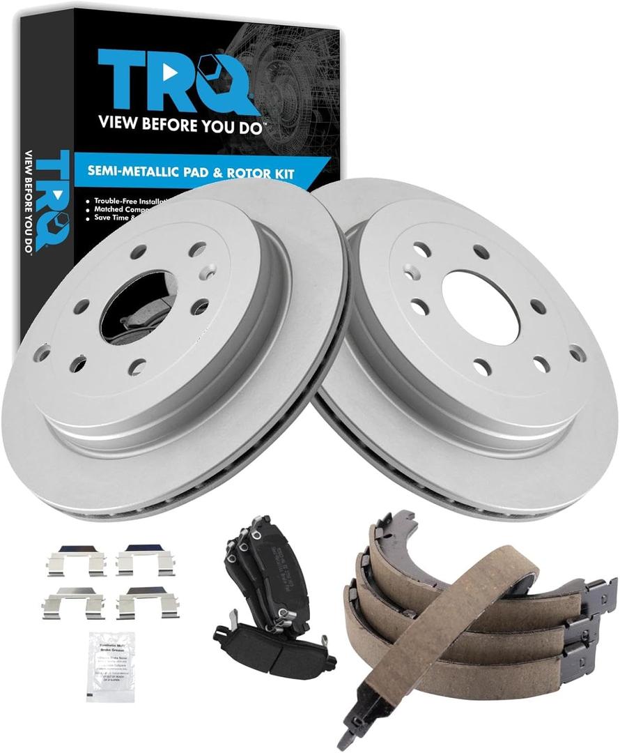 TRQ Rear Brake Pad & Rotor Kit Compatible with Buick Chevrolet GMC Saturn
