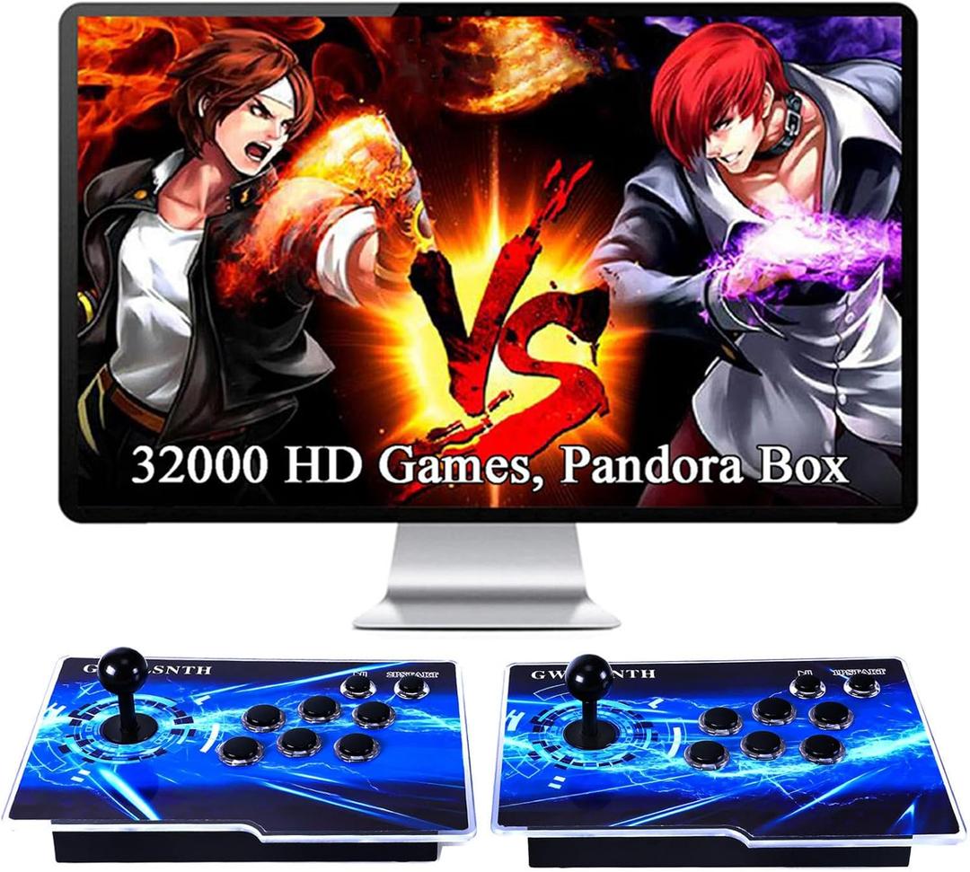 GWALSNTH 32000 in 1 Pandora Box 60S Arcade Game Console,1280X720 Display,Search/Save/Hide/Pause Games,Two Separate joysticks,1-4 Players