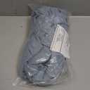 KOUFALL Light Blue Shower Curtain Liner Linen Fabric Waterproof Washable Pretty Boho Vintage Shower Curtains for Bathroom Decor with Hooks,72 x 72 Inch,Stone Dusty Grey Blue