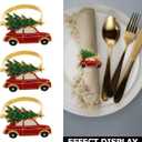 DOITOOL 6Pcs Christmas Napkin Rings,Christmas Napkin Holder Metal Napkin Rings for Dinners,Table Decoration, Tree Napkin Ring Xmas Party Supplies