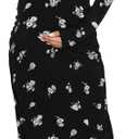 Smallshow Women's Split Maternity Dress Long Sleeve Ruched Pregnancy Clothes (Medium)