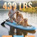 11'x34 Inflatable Paddle Board for Adults Youth, Extra Wide 430LBS Capacity SUP, Stable 2-3 Person Family for Lake Ocean Fishing Surfing Yoga, Includes Accessories