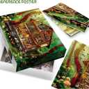 Bear Cabin Puzzles for Adults 1000 Pieces, Colorful Landscape Animal Art Jigsaw Puzzles, Beautiful Bird Flower Butterfly Owl Puzzle