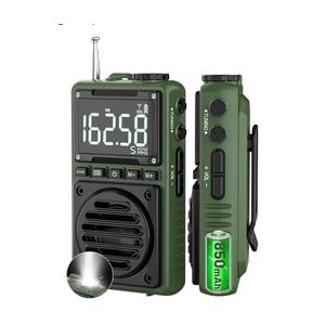 Digital AM FM Weather Band Radio with Flashlight,850mAh Rechargeable Portable Pocket Radio with Best Reception,LCD Screen, Back Clip,Stereo Earphone Jack, SOS Alarm,Sleep Timer for Jogging,Walking