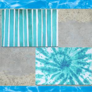 Kigley 2 Pcs Poolside Mats for Edge of Pool Non Slip Poolside Seating Mats Foldable Pool Cushions Accessories for Swimming Pools, 15. 75 x 23. 62 Inches(Lake Blue)