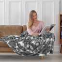 Tuddrom Decorative Extra Soft Fuzzy Faux Fur Throw Blanket 50" x 60",Solid Reversible Long Hair Shaggy Blanket,Fluffy Cozy Plush Comfy Microfiber Fleece Blanket for Couch Sofa Bedroom,Tie Dye Grey