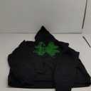 Vintage Faded Retro Four Leaf Clover St Patricks Day Pullover Hoodie (XL, Black)