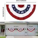 3x6 Ft American Pleated Fan Flag (Set of 10) – Patriotic Half Fan Bunting, 4th of July Memorial Day Decorations for 250th Anniversary