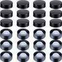 Boao 24 Pieces 38mm Poly Seal Screw Caps Growler Caps Plastic Lids Amber Boston Round Glass Beer Bottles Poly Cone Cap Brewing Wine Jug Cap Fits Most 1/2 and 1 Gallon Jugs