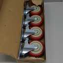 4 Inch Heavy Duty Swivel Caster Wheels with Brake, Set of 4, Industrial Locking Rolling Plate Casters Wheels for Furniture, Cart, Table and Workbench, Easily Load 2200lbs