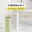 4-in-1 Travel Bottle, Leak-Proof Refillable Toiletry Dispenser for Shampoo, Conditioner & Lotion, TSA Approved, 4X 30ml(1oz) Portable Travel Size (White) 