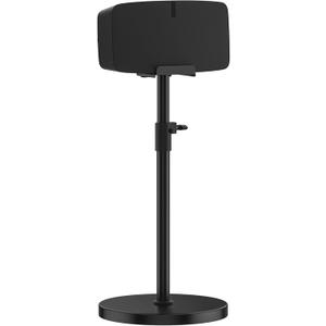 Upgraded Height Adjustable Floor Speaker Stand for Sonos Five & Play 5 Speaker Stand Support Vertical & Horizontal Speaker Stand for Sonos Play 5 Gen 2 & Sonos Five Stand with Cable Management, Black (1 Pack)