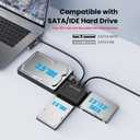 USB 3.0 to IDE SATA Adapter, USB Type C Hard Drive Reader External HDD Converter for 2.5/3.5 inches IDE SATA HDD SSD, 12V/2A Power Adapter Included