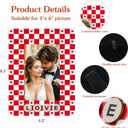 PETCEE Love Picture Frame for Couples - Valentines Day Picture Frame Unique Gift Red and White Heart Design Romantic Valentine's Day Gifts for Him Her Wedding Anniversary Birthday Family Decorations