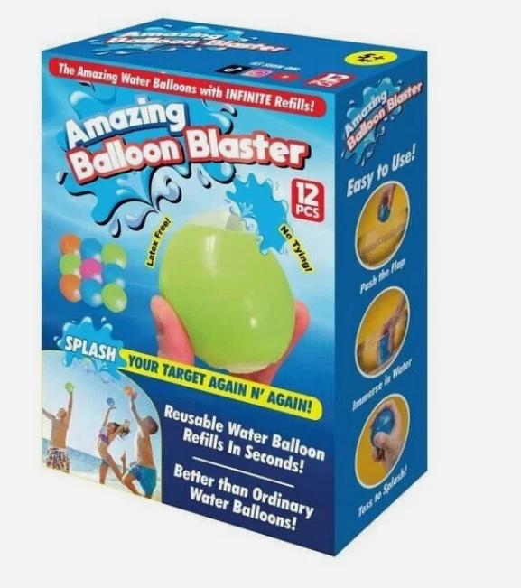 Amazing Balloon Blast Latex Free No Tying Reusable Water Balloons 12pcs