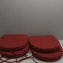 downluxe Indoor Chair Cushions for Dining Chairs, Soft and Comfortable Textured Foam Kitchen Chair Pads with Ties and Non-Slip Backing, 16" x 16" x 2", Red, 4 Pack