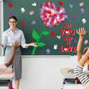 gisgfim 115PCS Valentine's Day Classroom Bulletin Board Set Pink Red Handprint Classroom Decorations Valentine's Day Handprint Bulletin Board Colorful Hand Cutouts for School Home Wall Door Decor