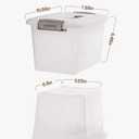 Citylife 4 Packs 6 QT Storage Bins with Lids Clear Plastic Bins with Grey Handle Stackable Storage Containers for Organizing