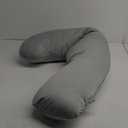Momcozy J-Shaped Pregnancy Pillow for Sleeping with Cooling Cover  Maternity Body Pillow for Pregnant Women, Side Sleeper Support for Belly, Hip & Leg, Deep Grey