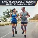 APEXUP Compression Knee Brace for Women, Copper Compression Sleeve for Knee Support, Arthritis Pain Relief, Meniscus Tear, ACL, Running (Small, Dark Grey+Red)