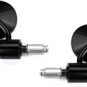 Custom Motorcycle CNC Handle Bar End Rearview Side Mirrors 3"Round 7/8" 22 mm Compatible with Honda Yamaha Suzuki Kawasaki Aprilia Derbi Ducati Gilera ATV, 2.5 inches x 9.2 inches x 4 inches