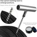 Flat Tire Repair Kit with Plugs 31 Pcs for Car, Motorcycle, ATV, Jeep, Truck, Tractor Flat Tire Puncture Repair