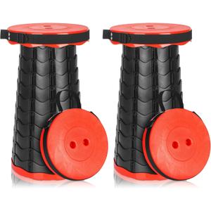 Esup 2 Pack Folding Camping Stool, Collapsible Stool Portable Lightweight Retractable Folding Stools Seat Fishing Outdoors Indoors Kitchen Max Load 400lbs