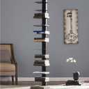 SEI Furniture 12 shelf Metal Spine Book Tower, Black