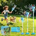 Bubble Machine for Kids Toddlers - 2026 Rechargeable Automatic Bubble Machine with Lights & Music, Bubble Blower with Adjustable Stand up to 47 Inch for Backyard Games, Outdoor Play