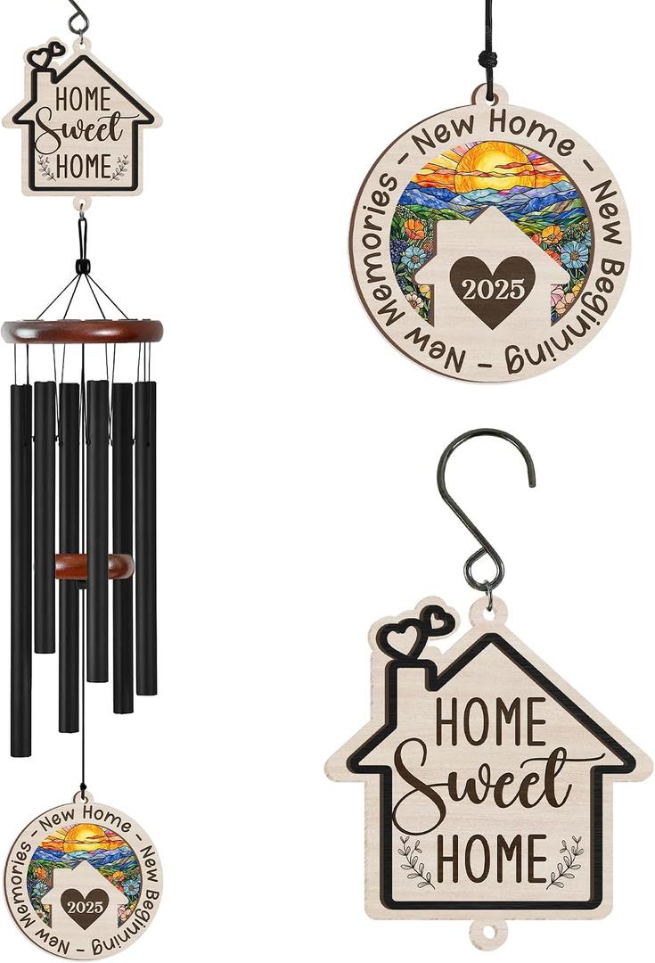 FLAGWIX House Warming Gifts New Home - Large Outdoor Wind Chimes for Outside 32 in - Windchimes Outdoors for Home Decor, Housewarming New Home Gift, New Home Gift Ideas, Wind Chime for Garden Decor