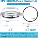 Feekoon Pool Pump Lid and O Ring, Pump Strainer Lid Compatible with Hayward Power-Flo SPX1500D2A, Clear Strainer Cover Replacement, 1 Extra O Ring and Lubricating Grease Included