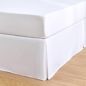 Cottington Lane Luxury Pleated Bed Skirt King Size 12 Inch Drop Split Corners, Hotel Luxury 1800 Ultra-Soft Tailored Drop Box Pleated Styling Dust Ruffle, Classic & Clean Look, White