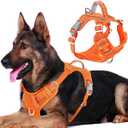 BARKBAY Dog Harness No Pull with ID Tag Pocket - Heavy Duty, Reflective, Easy Control for Large Dogs(Orange,XL) 