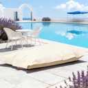 SXBCyan Waterproof Bean Bag Cover for Adults (No Filler) Soft Sofa Bed Oxford Lounge Chair Giant Beanbag Floor Seating Outdoor Stripes Pouf Couch for Poolside Beach Garden(Light Sand) (140x180cm Empty cover)
