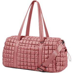 Quilted Travel Duffle Bag for Women Medium Weekender Bag Puffer Overnight Bag Large Soft Puffy Duffel Bag Carry-On Gym Bag Lightweight Personal Item Travel Bag for Trips Business Sport Airplane