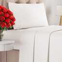 Twin Size 3 Piece Sheet Set - Comfy Breathable & Cooling Bed Sheets Set - Hotel Luxury Bedding for Women, Men, Kids, Teens, Boys & Girls - Deep Pockets, Soft, Wrinkle Free - Oeko-Tex - Antique White
