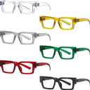 Eyekepper 6 Pack Blue Light Blocking Reading Glasses Metalless Screwless Spring Hinges Computer Readers for Men and Women +1.50