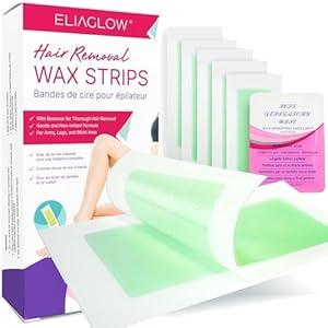 Wax Strips Hair Removal for Women: Waxing Kit with 60 Body Waxing Strips Dual Sides & 4 Calming Oil Wipe For Face, Bikini, Legs, Lip, Eyebrow, Brazilian Wax Kit At Home, Hypoallergenic All Skin Type