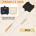 2PCS Campfire Sandwich Maker with Removable Long Handle, Non-Stick Pie Iron Sandwich Toaster, 23.6" Length Cast Aluminum Toaster for Home BBQ Camping Grilling Outdoor Cooking